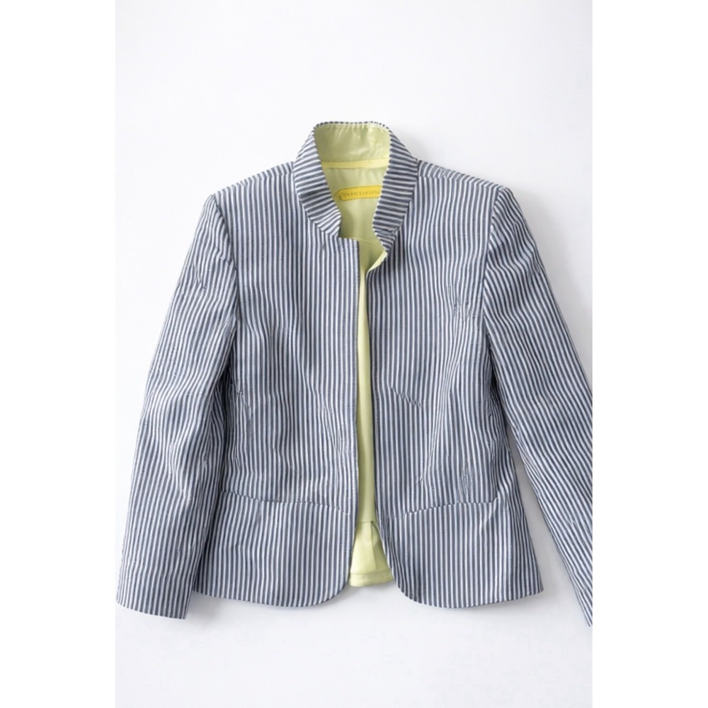 Vintage Flores & Flores Seersucker Blazer + Satin Tank Set Green XS/S USA